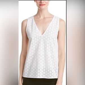 Sz XS NWT Rag & Bone / JEAN White Eyelet Sleeveless Top 100% Cotton USA Made